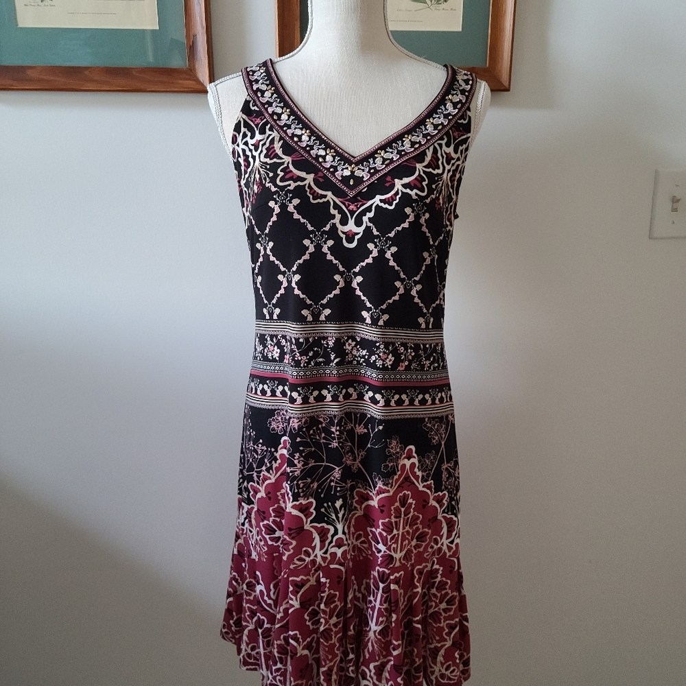 Black dress with flower and vines